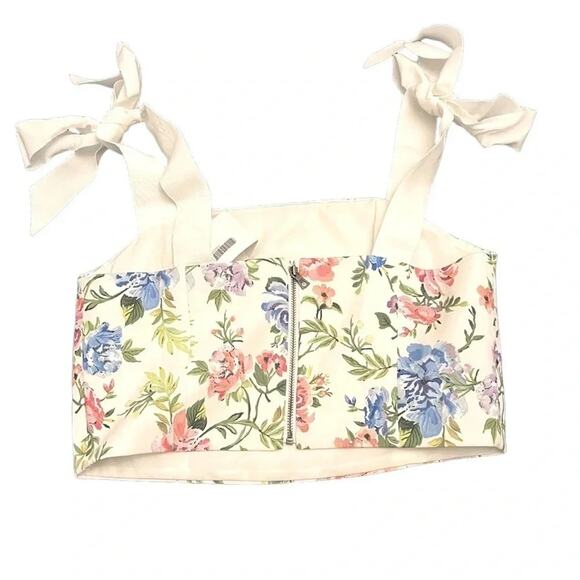 ALICE + OLIVIAFloral Print Square Neckline Crop Top Size Medium NWT - Picture 7 of 11
